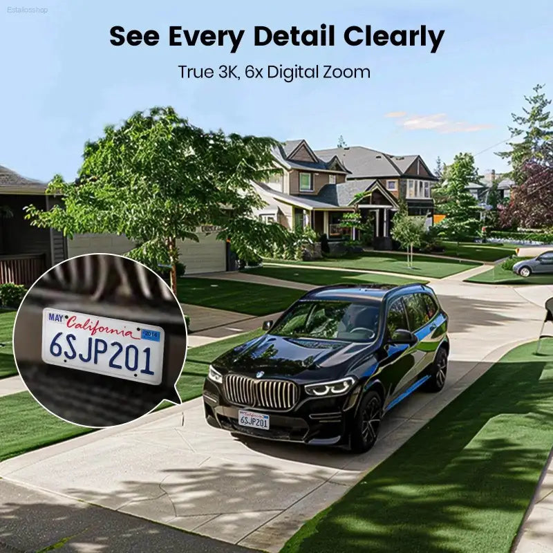 5MP UHD WiFi Floodlight Camera Outdoor 360° View Color Night Vision Wireless Security Camera PIR Detection 2-way Audio - Estalios