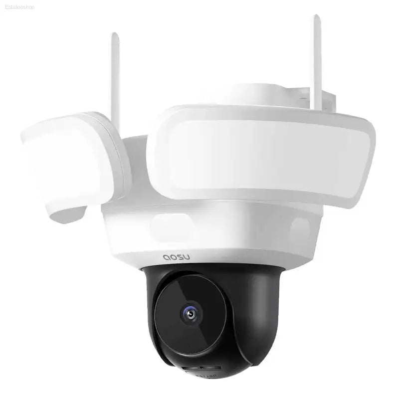 5MP UHD WiFi Floodlight Camera Outdoor 360° View Color Night Vision Wireless Security Camera PIR Detection 2-way Audio - Estalios