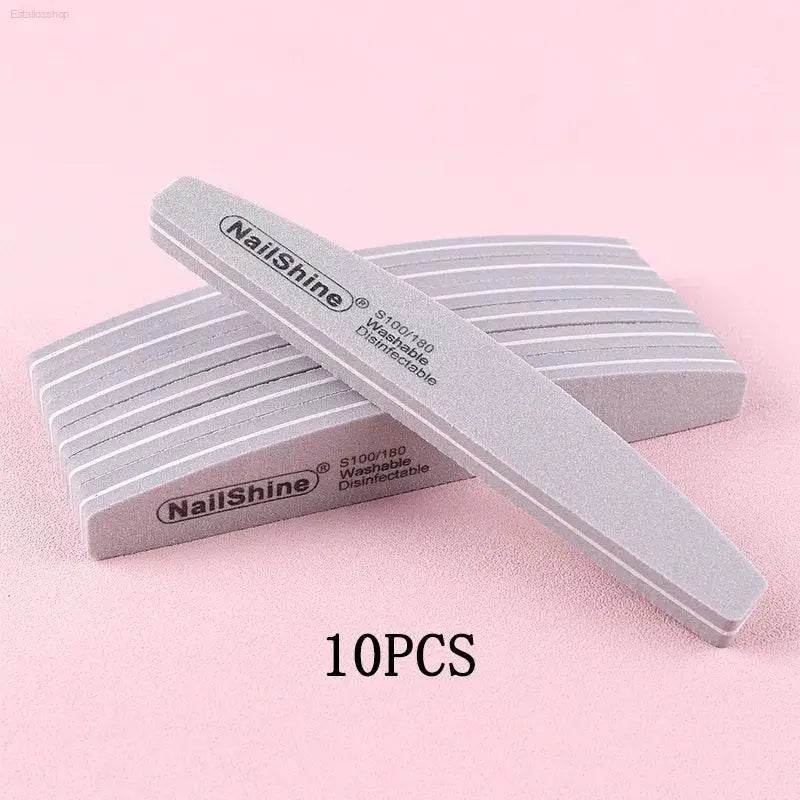 5Pcs/10Pcs Nail Sponge File 100/180 Grit Double Sided Buffer - Estalios
