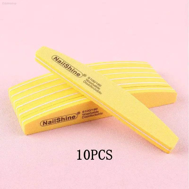 5Pcs/10Pcs Nail Sponge File 100/180 Grit Double Sided Buffer - Estalios