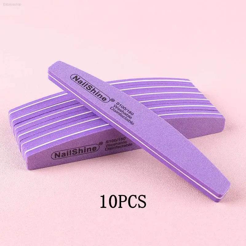 5Pcs/10Pcs Nail Sponge File 100/180 Grit Double Sided Buffer - Estalios