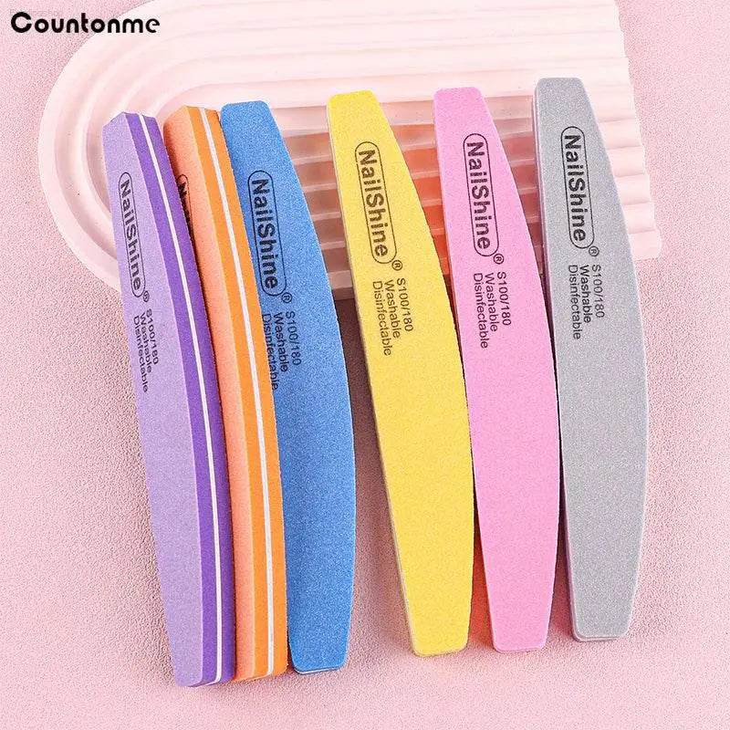 5Pcs/10Pcs Nail Sponge File 100/180 Grit Double Sided Buffer - Estalios