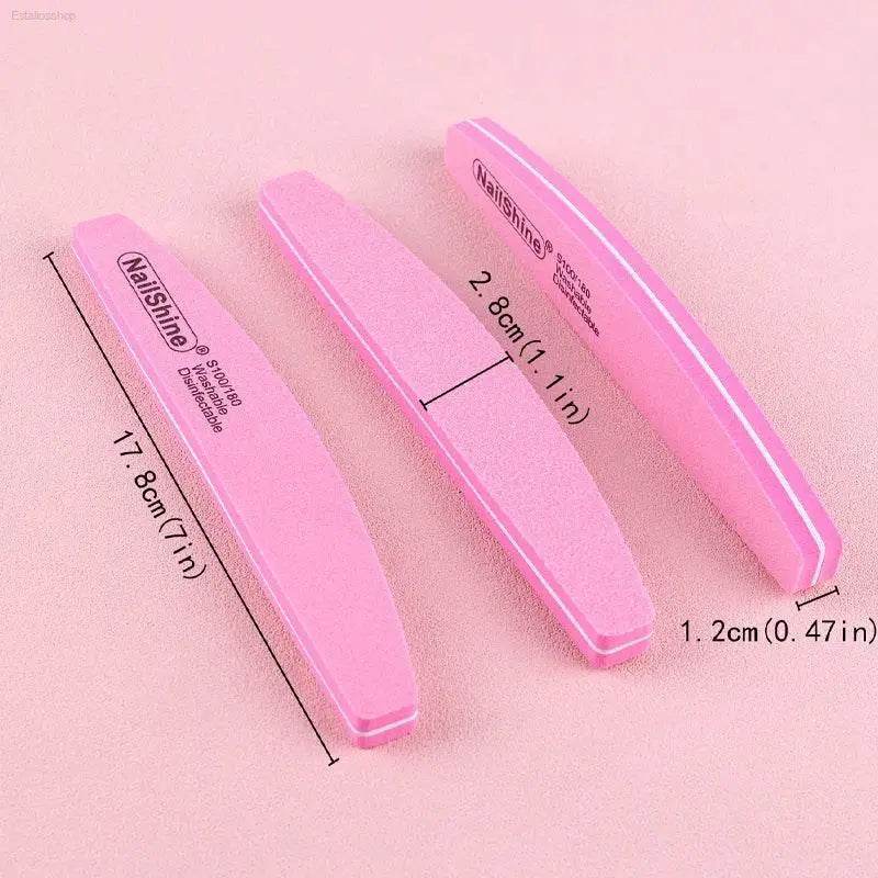 5Pcs/10Pcs Nail Sponge File 100/180 Grit Double Sided Buffer - Estalios