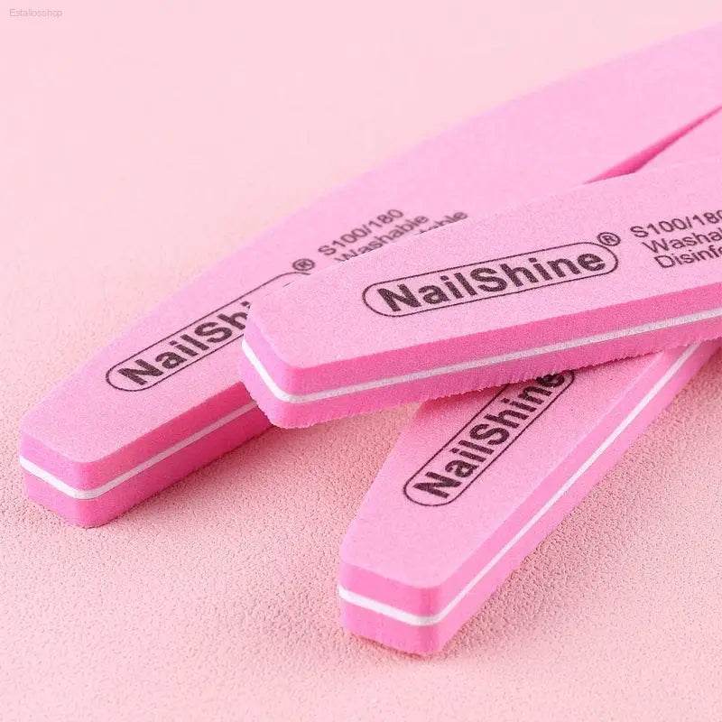 5Pcs/10Pcs Nail Sponge File 100/180 Grit Double Sided Buffer - Estalios