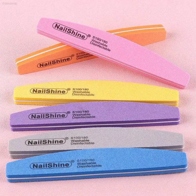 5Pcs/10Pcs Nail Sponge File 100/180 Grit Double Sided Buffer - Estalios