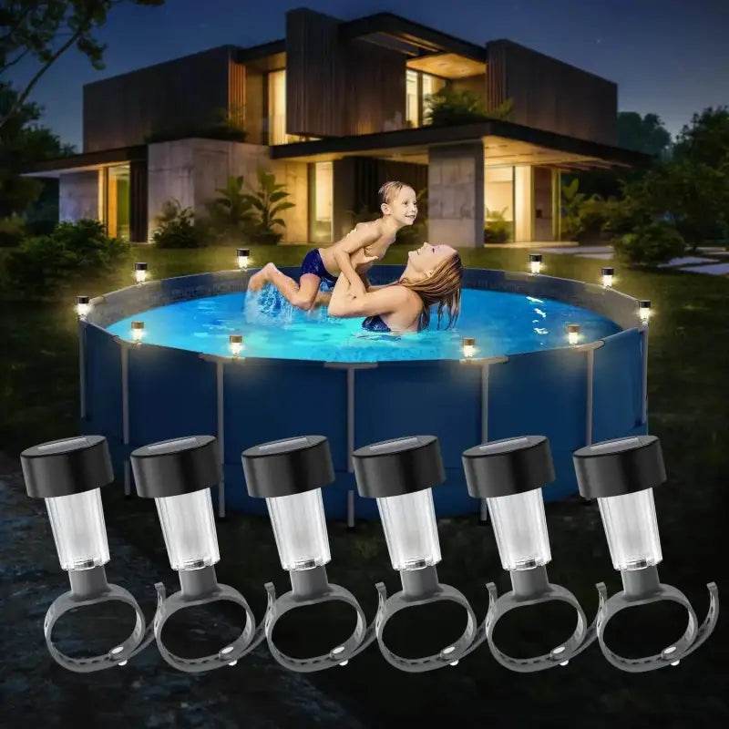 Solar Pool Light: Dazzle your Nights! Illuminate your Pool with our Amazing Solar-powered Pool Lights! these Lights will Transform your Backyard Into a Magical - Estalios