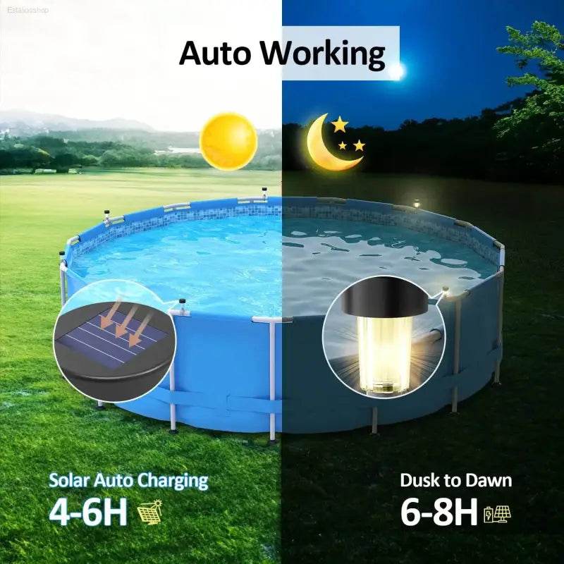 Solar Pool Light: Dazzle your Nights! Illuminate your Pool with our Amazing Solar-powered Pool Lights! these Lights will Transform your Backyard Into a Magical - Estalios