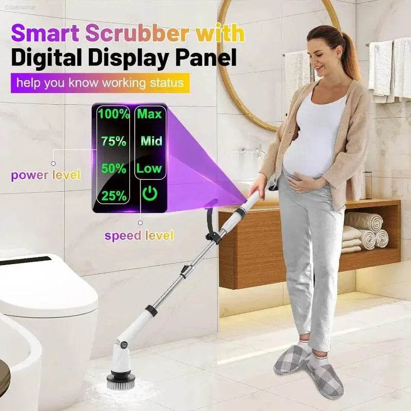 6000mAh Battery Spin Scrubber with 5inch Large Brush - Estalios