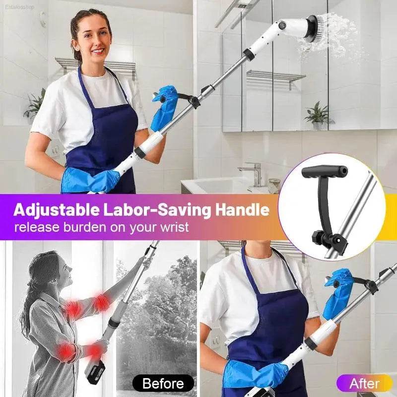 6000mAh Battery Spin Scrubber with 5inch Large Brush - Estalios
