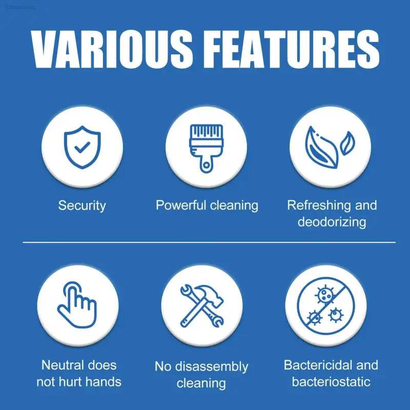 Product features icons.