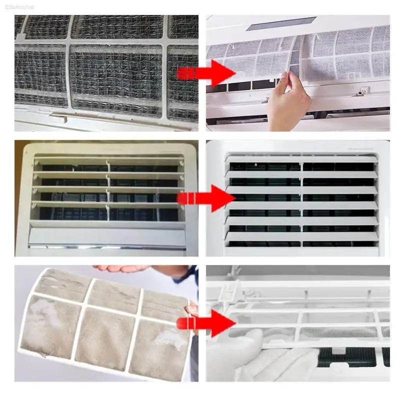 Air conditioner filter cleaning process.