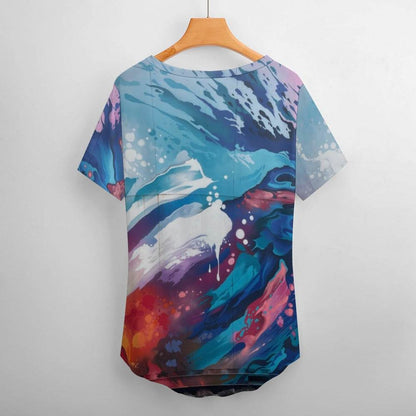 Ice Silk New V Neck Short-sleeve Women Shirt for All Seasons - Estalios