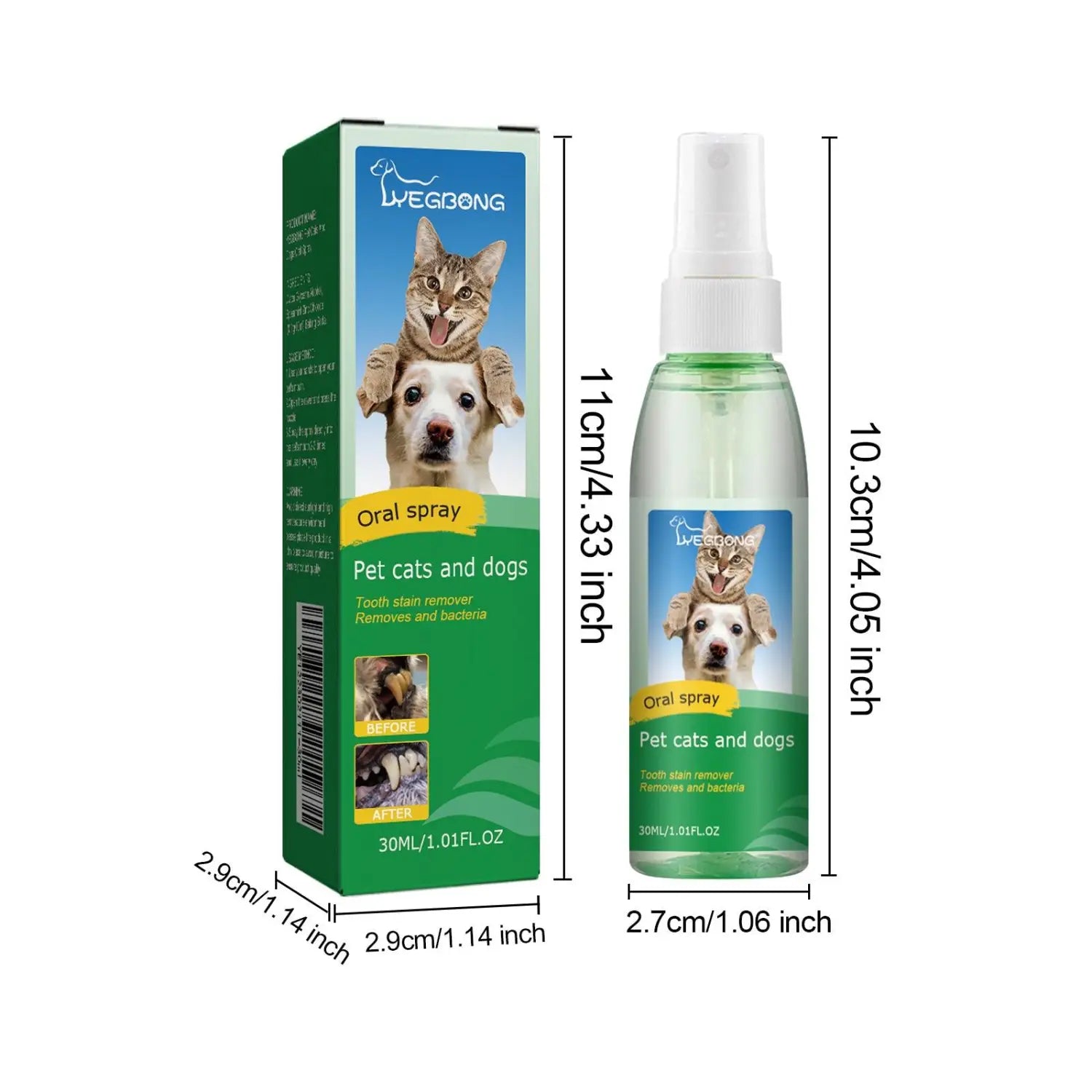 Spray desodorante para el aliento de mascotas, para perros y gatos