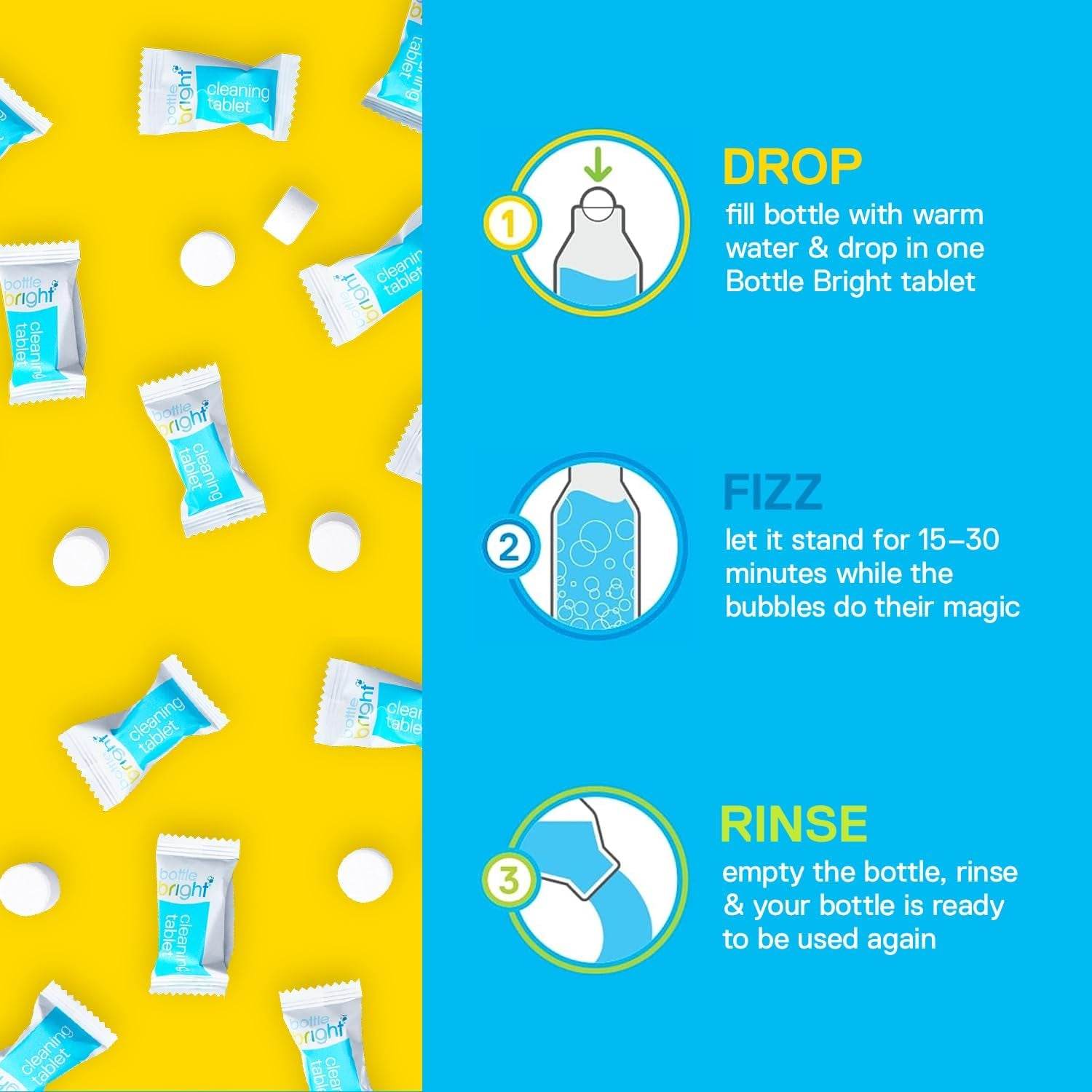 Clean Stainless Steel Tumblers - Easy Safe Cleaning Tablets - Estalios