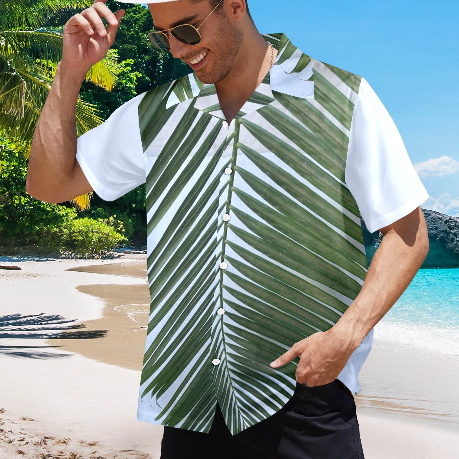 Men's All Over Print Hawaiian Shirt Made In USA Ships to USA Only - Estalios