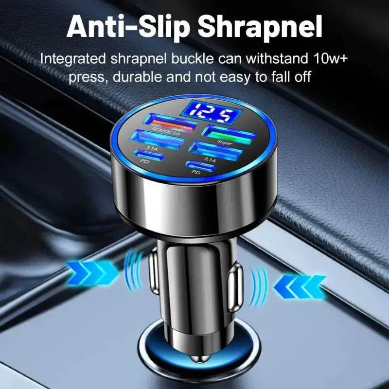 Car charger with multiple ports.