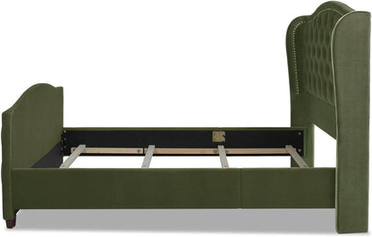 Marcella Upholstered Shelter Headboard Bed Set, Queen Size - Estalios