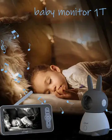 Monitor de bebé ieGeek de 5 pulgadas con 2 cámaras 2K/3MP PTZ, visión nocturna infrarroja de 355°, seguimiento automático de llanto, movimiento y ruido.