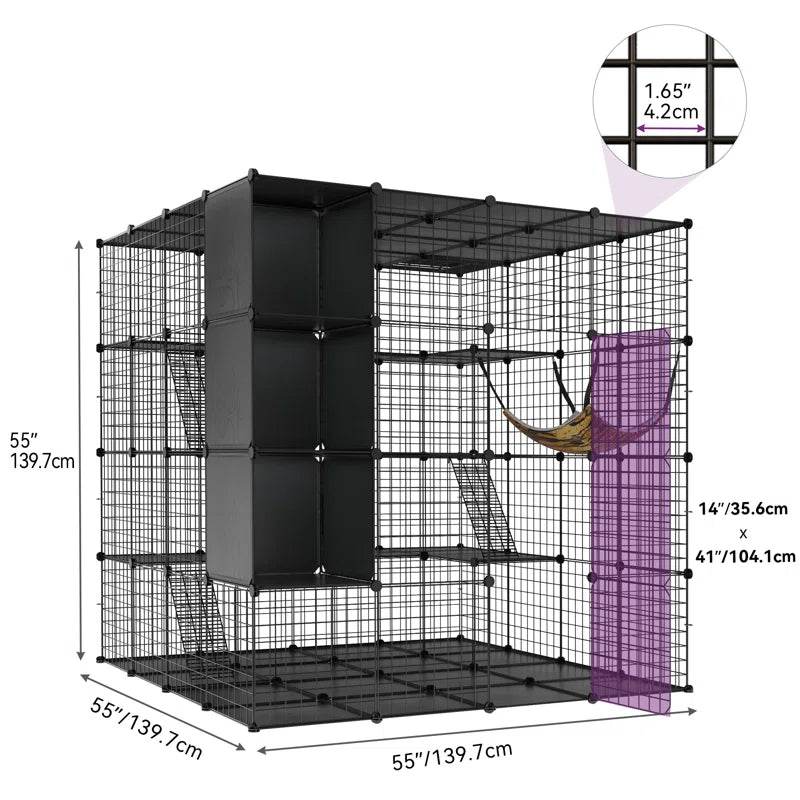 Boivin Portable Outdoor Cat Cage with Shelves for Playtime - Estalios