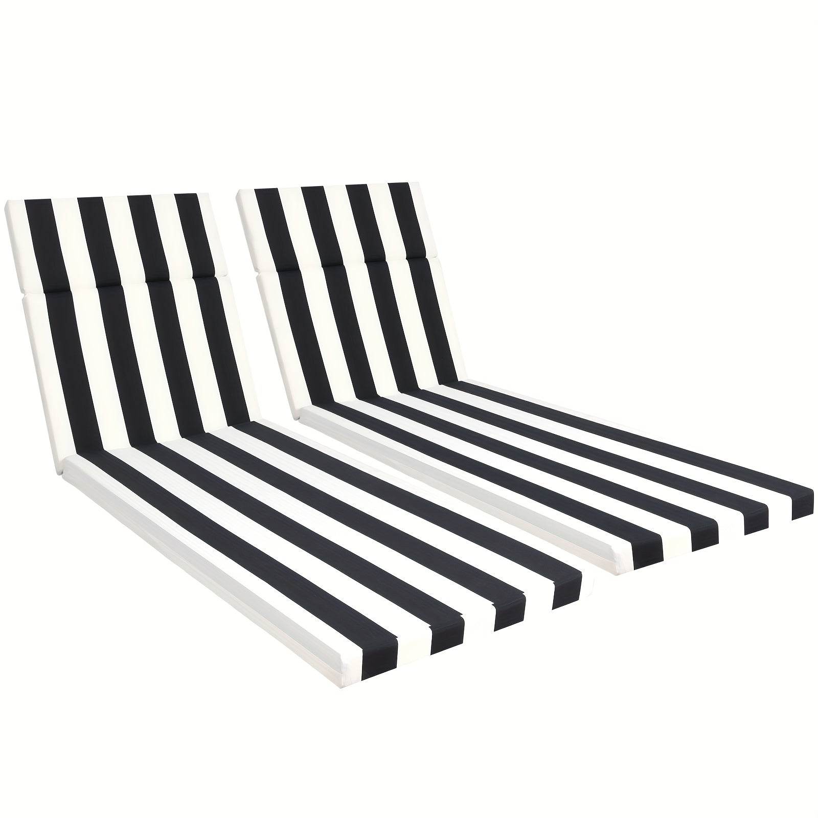 2PCS Patio Lounge Chair Cushions w/ Ties for Outdoor Comfort - Estalios