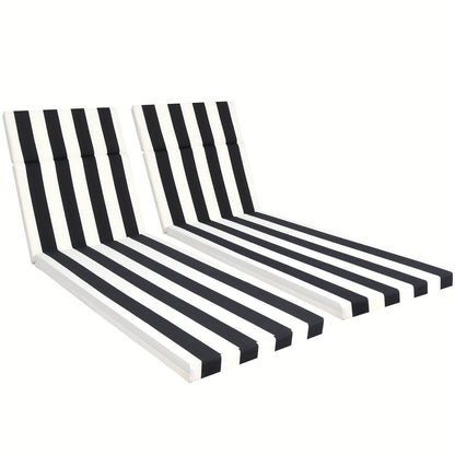 2PCS Patio Lounge Chair Cushions w/ Ties for Outdoor Comfort - Estalios
