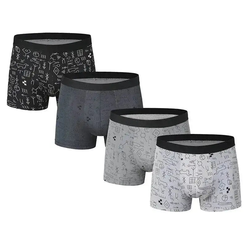 Four pairs of men’s boxer briefs from the 7 Pack Letter Boxer Briefs US-XXXL Asia6XL