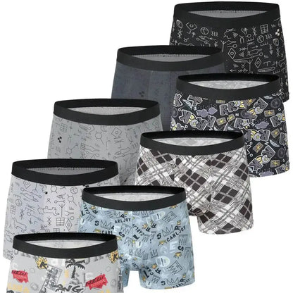 Assorted patterned boxer briefs in a 7 Pack, great fit for US-XXXL Asia6XL sizes