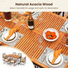 7 PCS Patio Dining Set with Acacia Wood Table and Cushions - Estalios