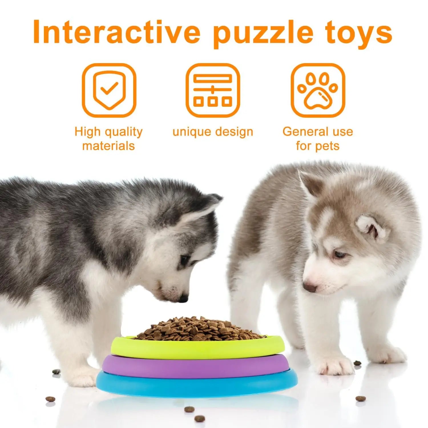 Interactive puzzle feeder dog bowl designed for pet slow food and anti-choking safety