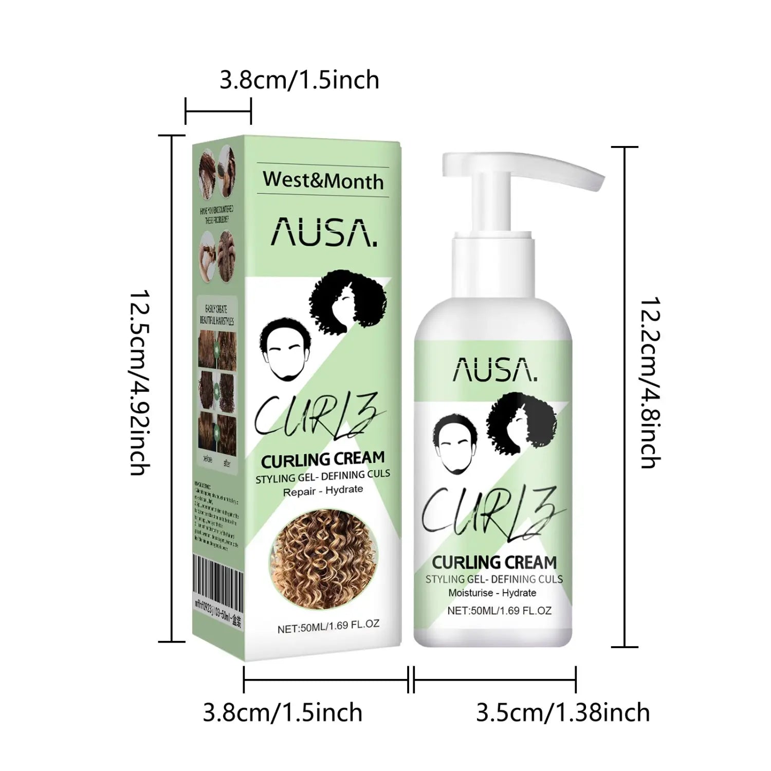 Moisturizing Curly Hair Elastin for Frizz Control and Care