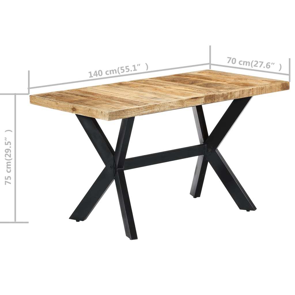Solid Rough Mango Wood Dining Table 55.1"x27.6"x29.5"
