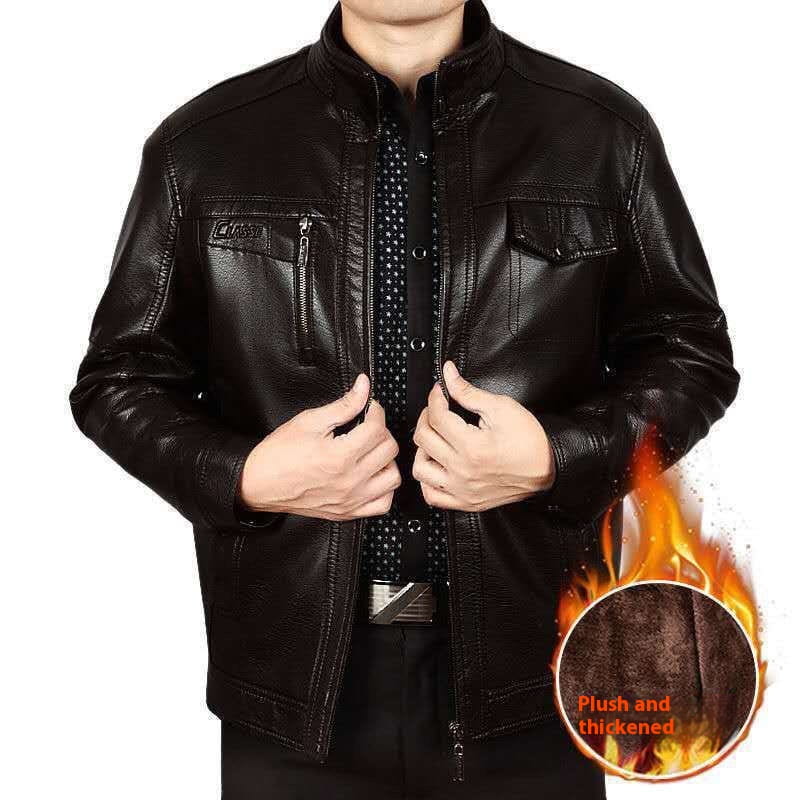 Winter Clothes Middle-aged Men’s Leather Jacket