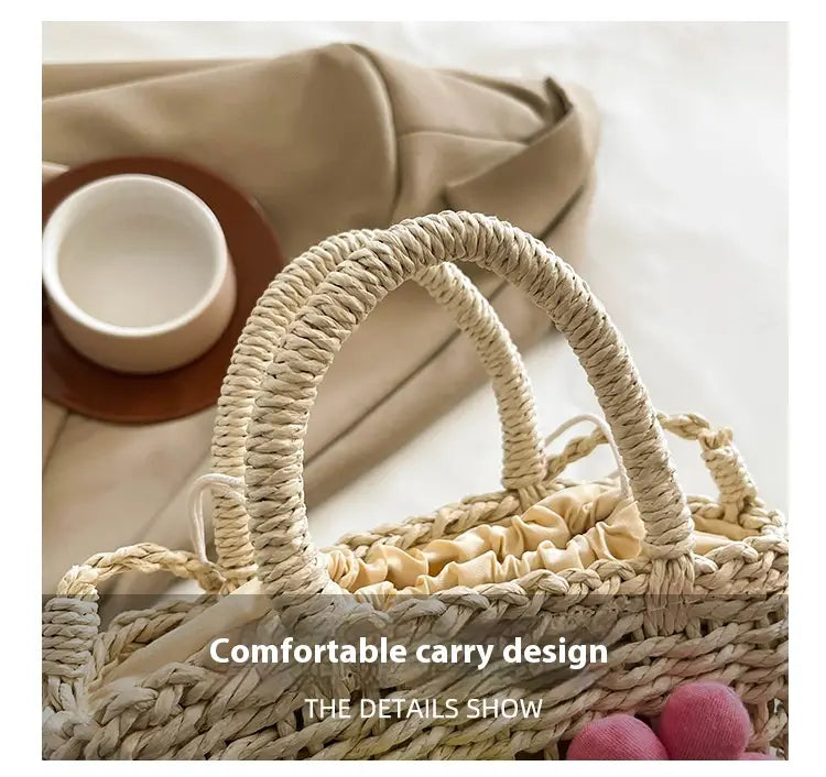 Summer Woven Bag Versatile Handheld Crossbody Hollow Beach Bag