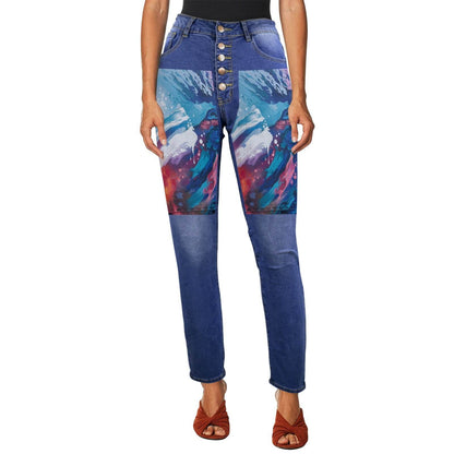 Women's Jeans with Front Printing Made in USA Ships Only - Estalios