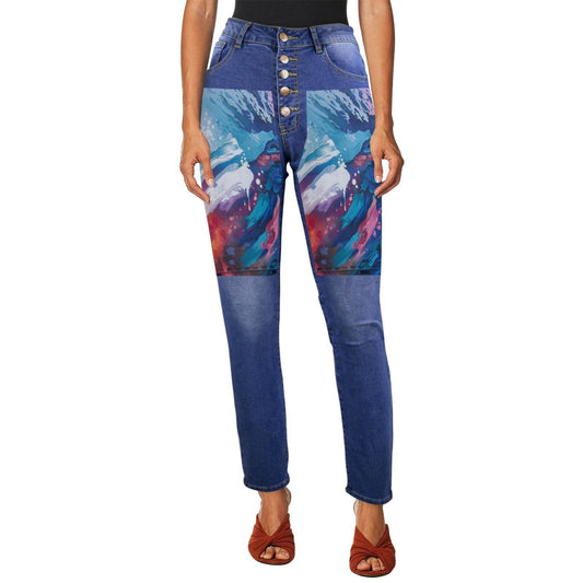 Women's Jeans with Front Printing Made in USA Ships Only - Estalios