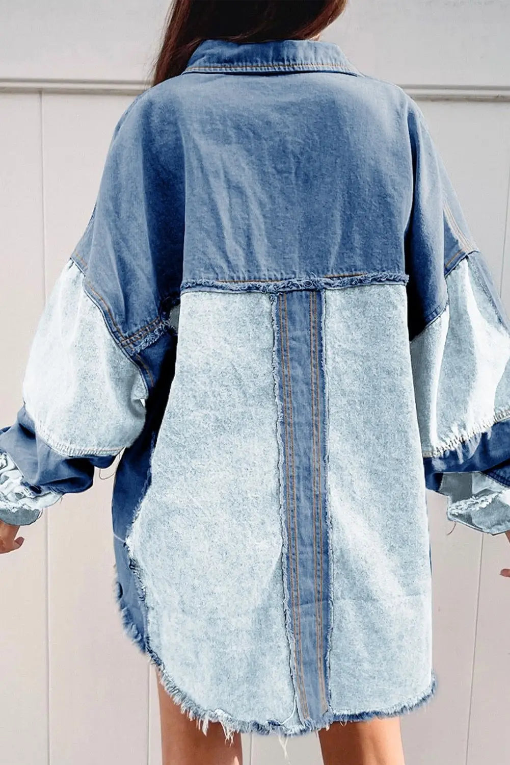 Women’s Halloween Color Block Denim Coat