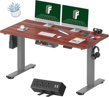 EN2 Height Adjustable Electric Standing Desk with Power Strip - Estalios