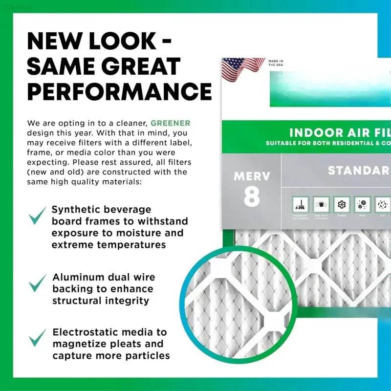 8 Dust Defense (2-Pack) Pleated HVAC Air Filters Replacement - Estalios