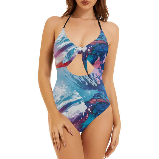 Women's Backless Bow Hollow Out Swimsuit for Summer Fun - Estalios