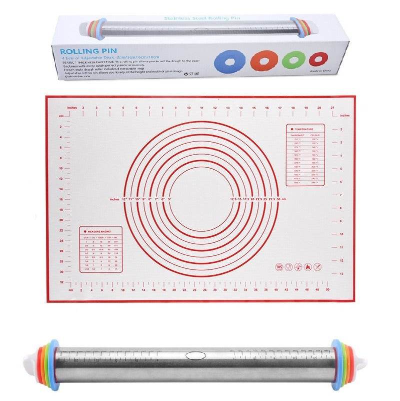17 Inch Stainless Steel Adjustable Rolling Pin Kneading Tool - Estalios