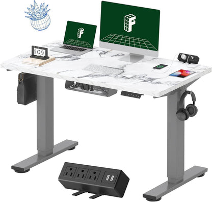 EN2 Height Adjustable Electric Standing Desk with Power Strip - Estalios
