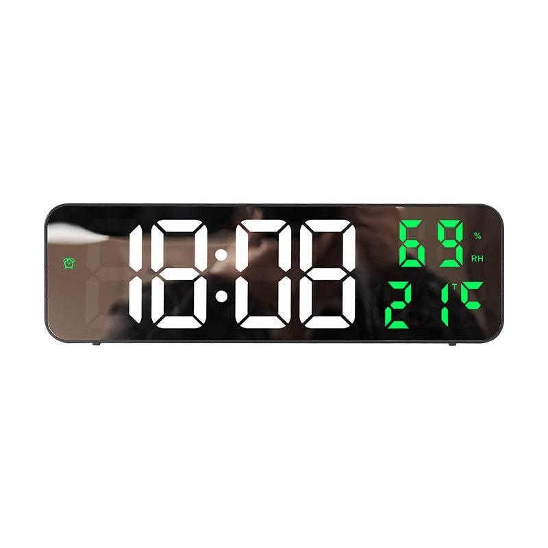 9-Inch Digital Wall Clock with Temp, Humidity, and Snooze - Estalios
