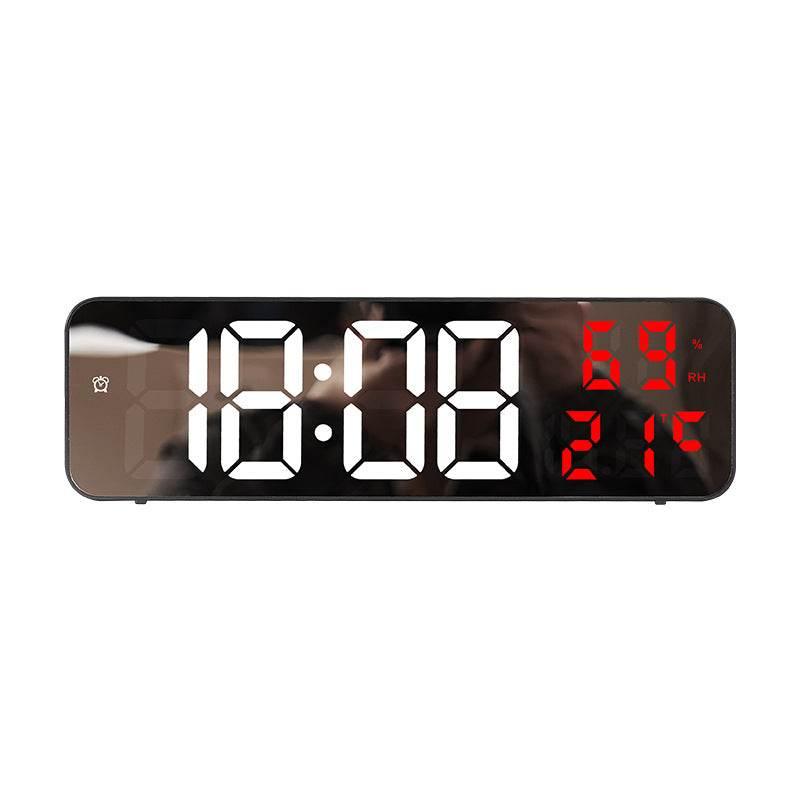 9-Inch Digital Wall Clock with Temp, Humidity, and Snooze - Estalios
