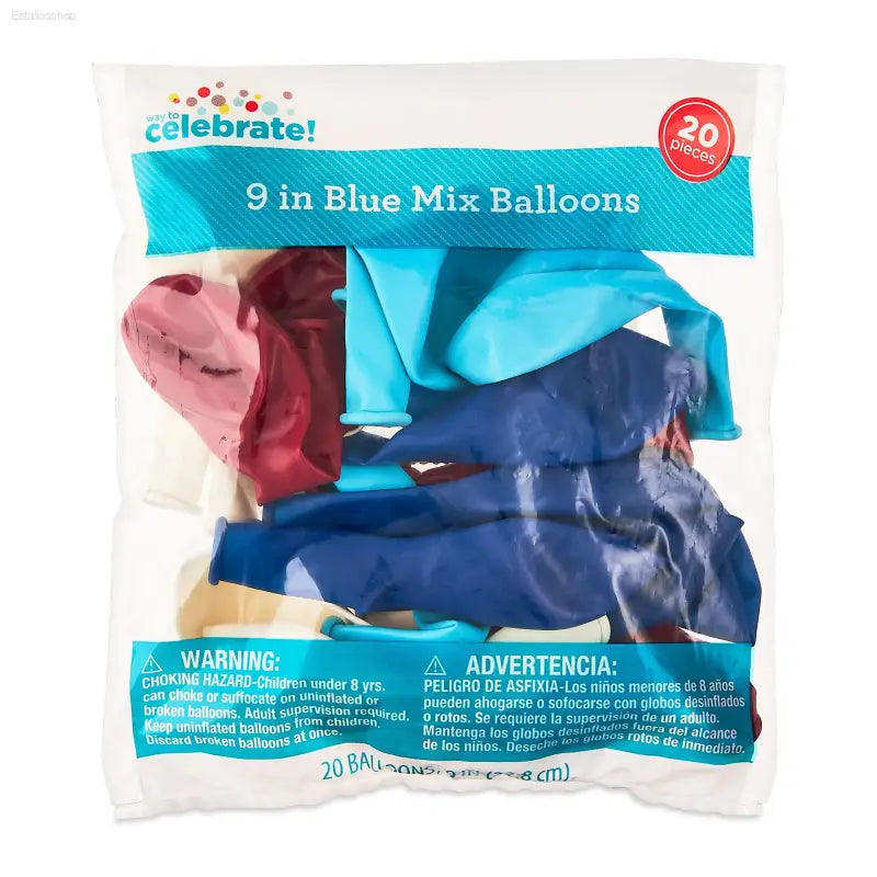 9" Red/White/Blue Balloons, 20 Count, by Way to Celebrate