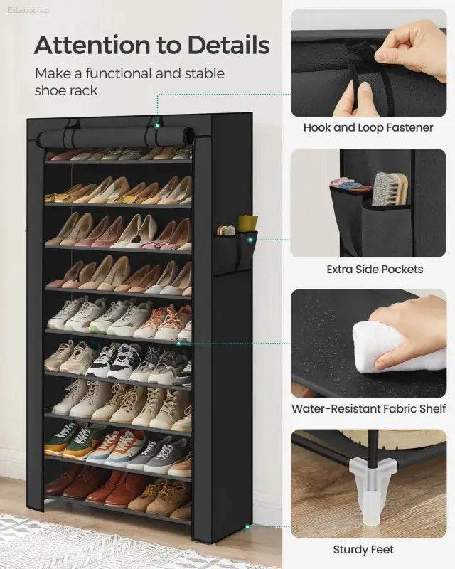 9 Tier Shoe Rack Organizer for 40-50 Pairs of Shoes - Estalios