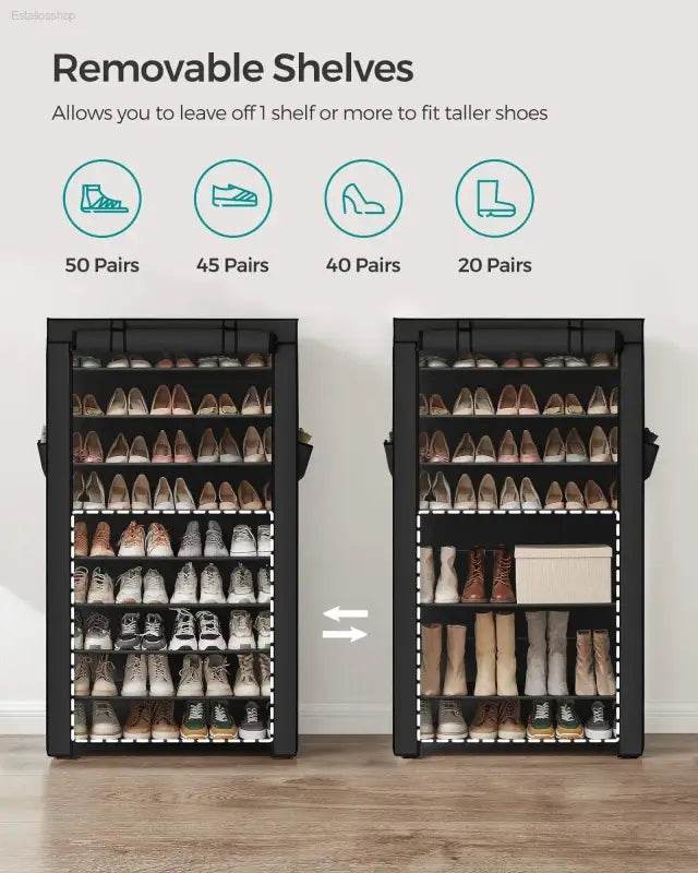 9 Tier Shoe Rack Organizer for 40-50 Pairs of Shoes - Estalios