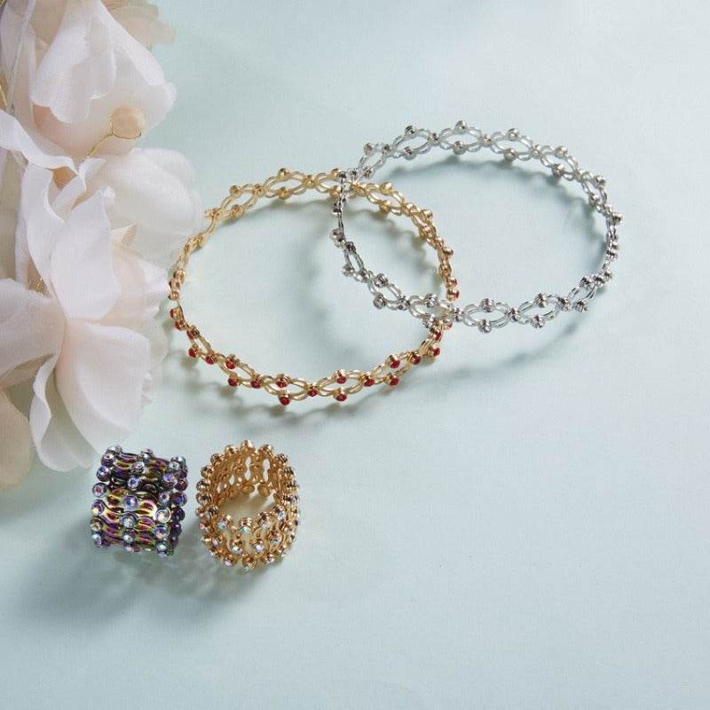 2 In 1 Creative Magic Stretchable Crystal Ring Bracelet - Estalios