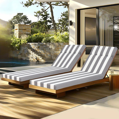 2PCS Patio Lounge Chair Cushions w/ Ties for Outdoor Comfort - Estalios