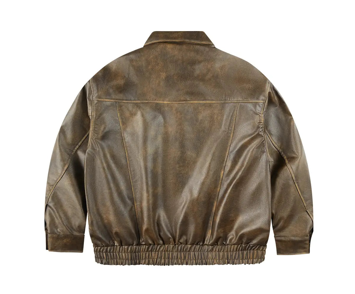 Retro Leather Clothing For Men And Women Loose