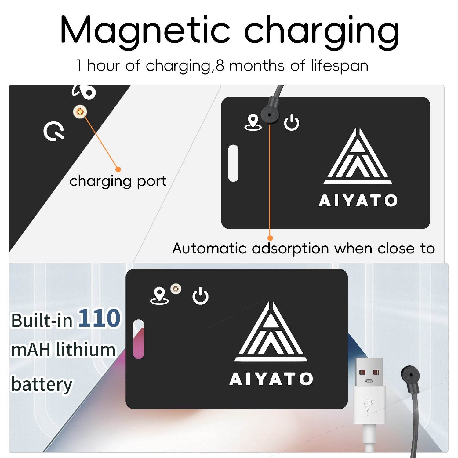 AIYATO Anti-Lost Device Ultra-Thin Card AirTag Locator - Estalios
